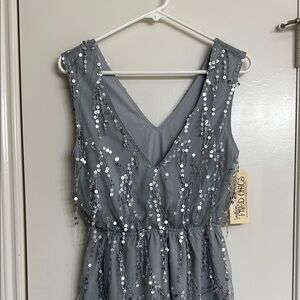 Chic Gray Sequin Dress
